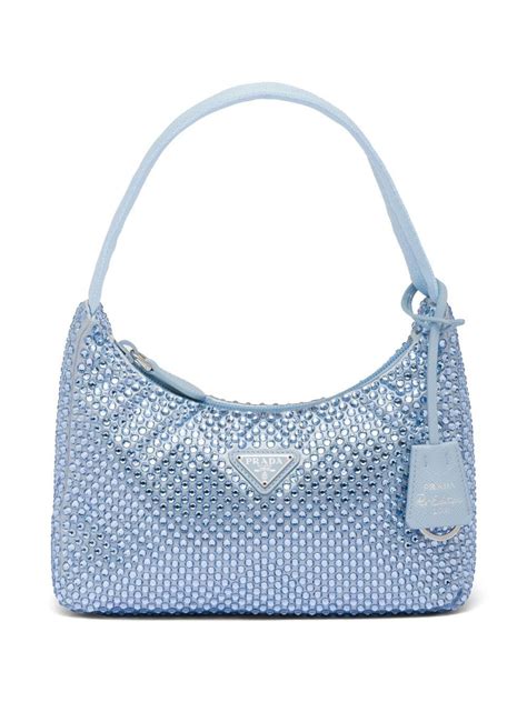 prada ribbon crystal bag blue|prada crystal re edition.